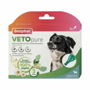 beaphar - VETOpure - pipettes antiparasitaires - chien moyen