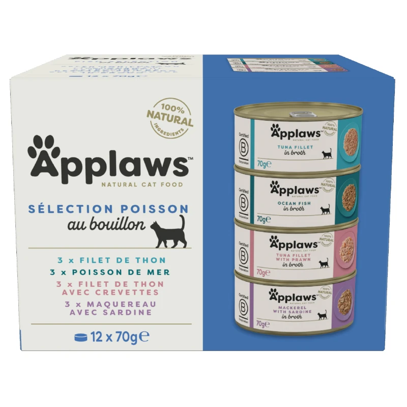 Pâtée pour chat applaws - Sélection poisson au bouillon