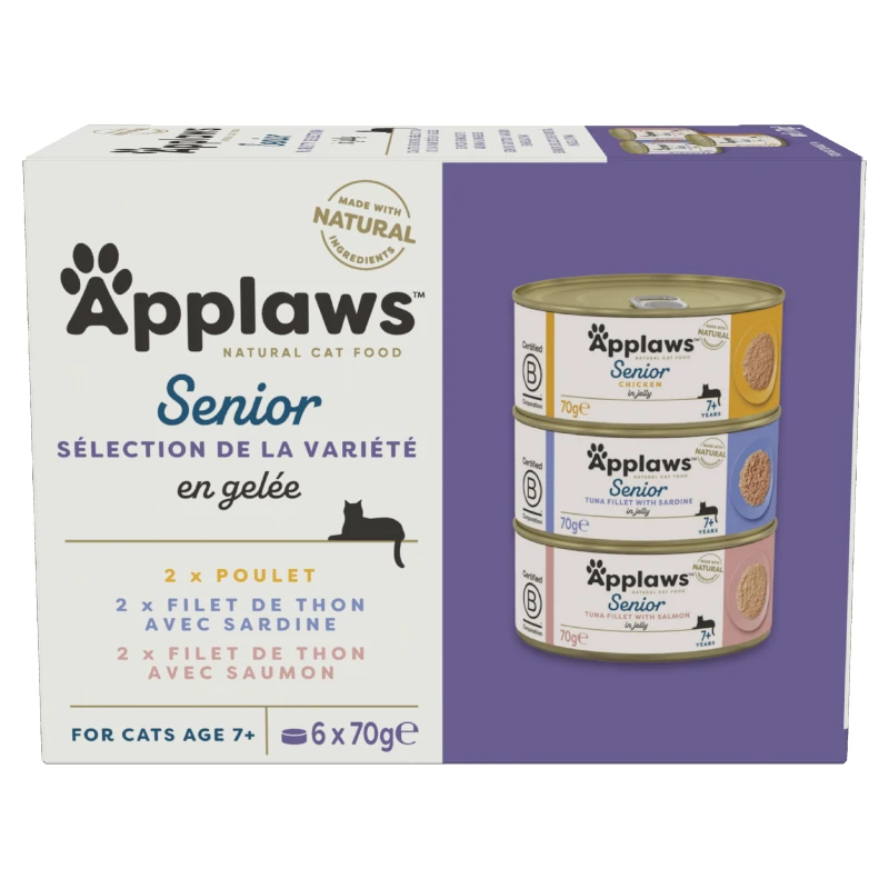 Pâtée pour chat sénior applaws - Sélection variété en gelée