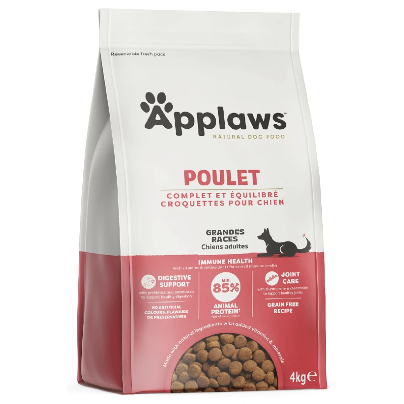 croquettes pour chien grande race applaws - poulet 4kg