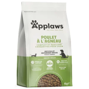 croquettes pour chien petites et moyennes races applaws - poulet à l'agneau 4kg